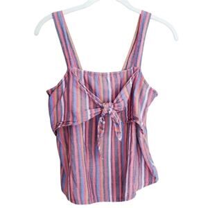 Madewell Rainbow Striped Tank Top Women's size XS / 0 Pink Cotton Wrap Summer